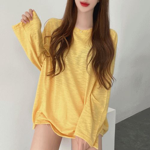 젤리 루즈핏 여리여리 슬라브 긴팔 티셔츠 (7color)